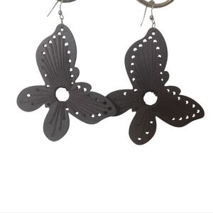 Mocha Oversized Butterfly Earrings